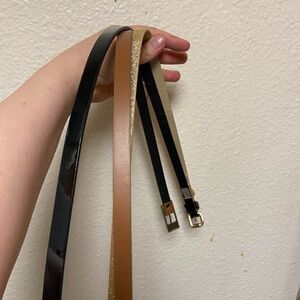 Aldo Skinny Belts Bundle of 3 New All SZ S Vegan Leather